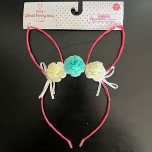 Floral Bunny Ears Kids One Size Pink Brand New Easter Headband